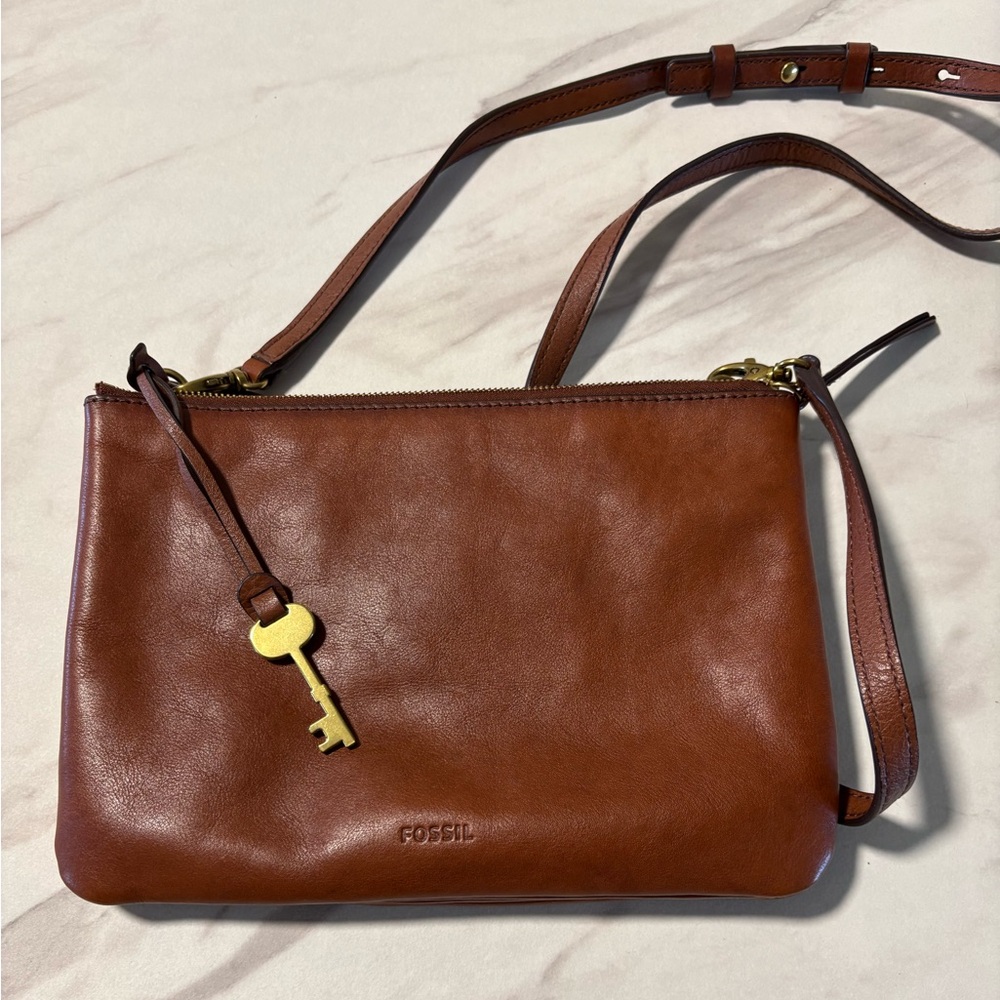 Fossil Devon Leather Crossbody Bag